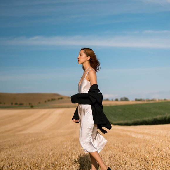 HORSES Atelier Slip Dress in Ivory/Champagne - Picture 13 of 16